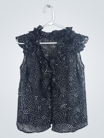 Elena Solano Black Polka Dot Top