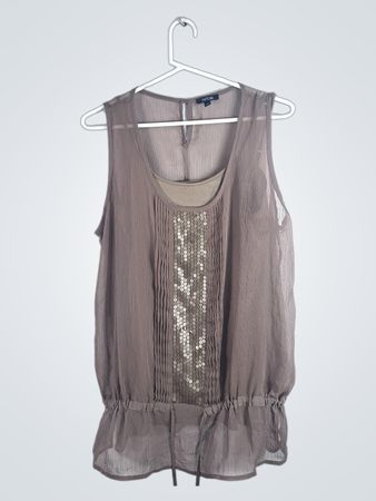 Apt. 9 Sleeveless Sequin Detail Blouse
