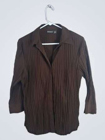 Brown Pleated Blazer