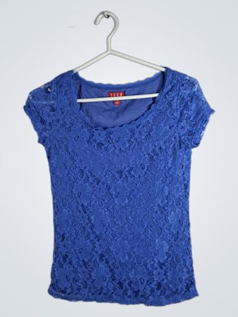 ELLE Blue Lace Top