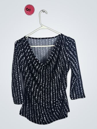 Black and White Patterned Blouse