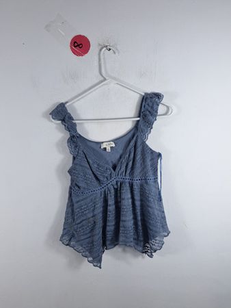 La Peèche Blue Lace Top