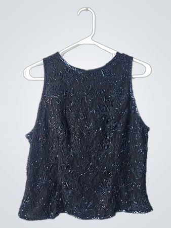 Laurence Kozar Black Beaded Top
