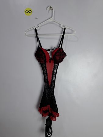 Unbranded Black and Red Lace Teddy