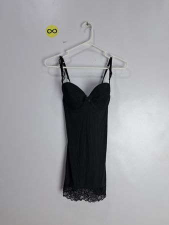 Unbranded Black Lace Trim Slip Dress