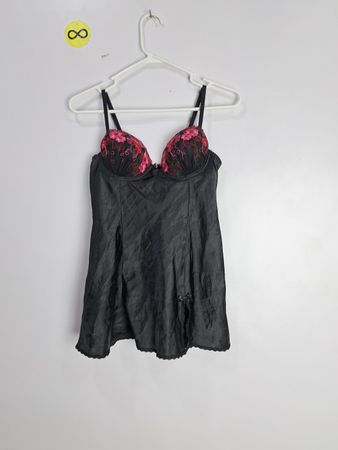 APT 19 Black Camisole with Red Floral Details