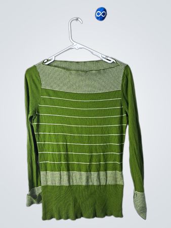 Banana Republic Green Striped Knit Sweater