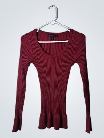 derek heart Long Sleeve Ribbed Top