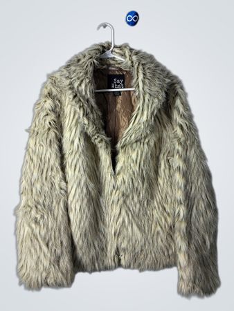 Say What Beige Faux Fur Hooded Jacket