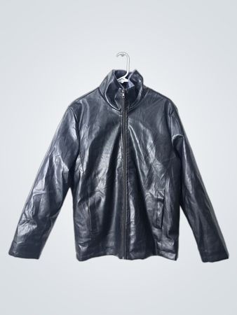Unbranded Black Leather Bomber Jacket