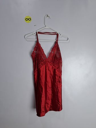 Red Silk Lace Chemise
