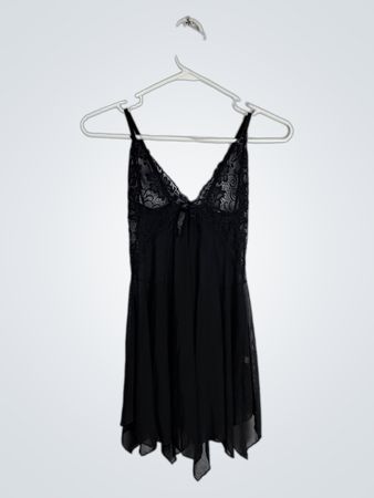 Black Lace Trim Chemise