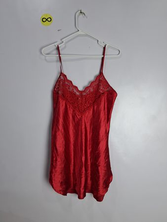Romantic Moods Red Satin Lace Cami Top