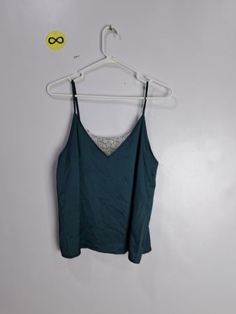 Forever 21 Teal Lace Trim Cami Top