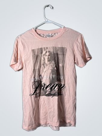 Pink Lace T-Shirt with Graphic Print