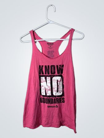 Reebok Know No Boundaries Pink Graphic Racerback Tank Top