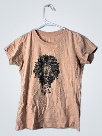 Tan T-Shirt with Lion Graphic