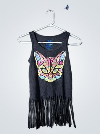 Mareblue Fringed Sleeveless Top