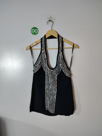 Black Beaded Tank Top