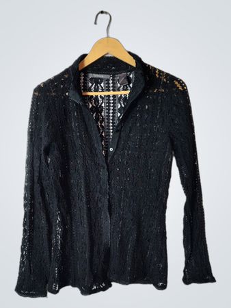 Liz Claiborne Black Lace Long Sleeve Blouse