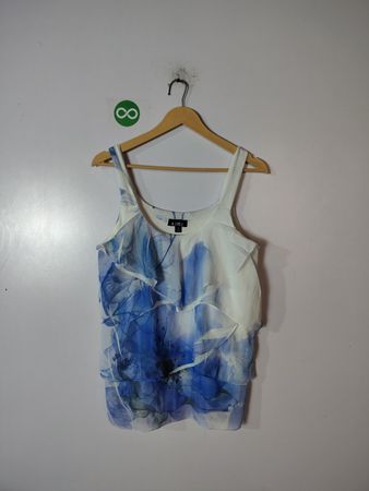 A.BYER Blue and White Tie-Dye Tank Top