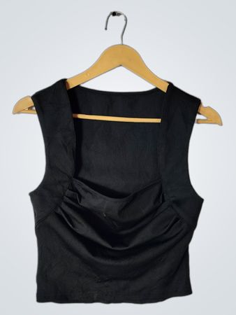 Unbranded Black Ribbed Sleeveless Top