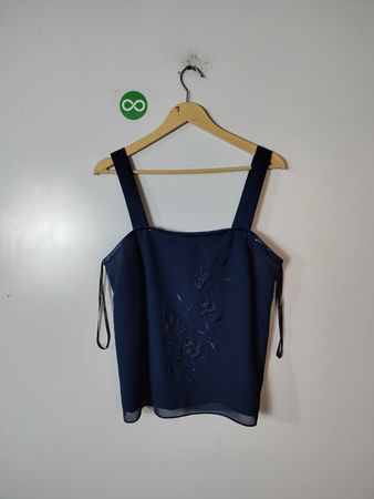 Blue Spaghetti Strap Top