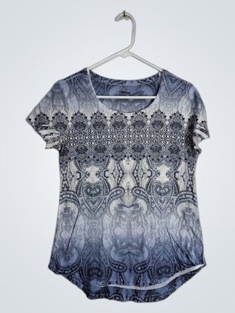 Style & Co. Printed Short Sleeve Blouse