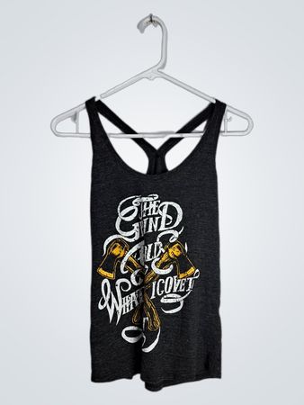 Unbranded Heather Gray Graphic Racerback Tank Top