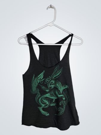 Black Tank Top with Green Graphic