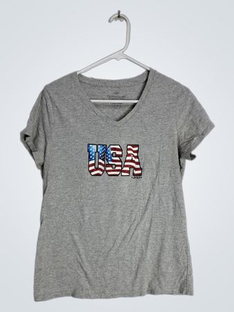 Faded Glory USA Graphic V-Neck T-Shirt