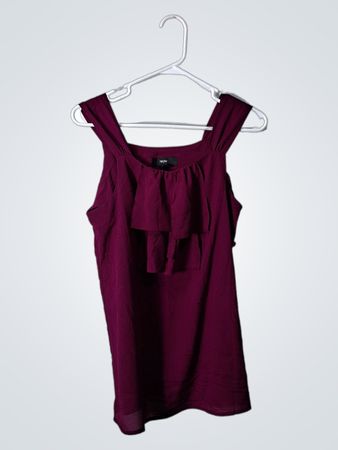 H&M Burgundy Ruffled Top