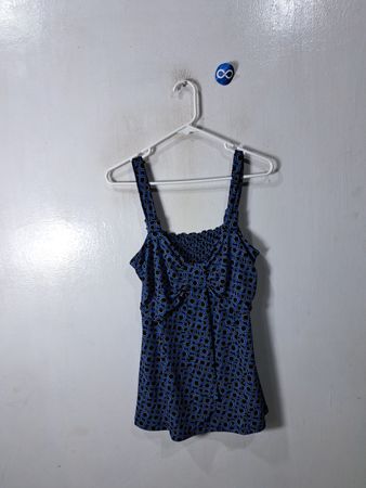 Blue Patterned Tank Top