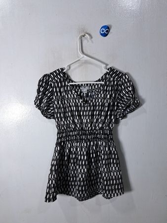 WORTHINGTON Black and White Patterned Romper