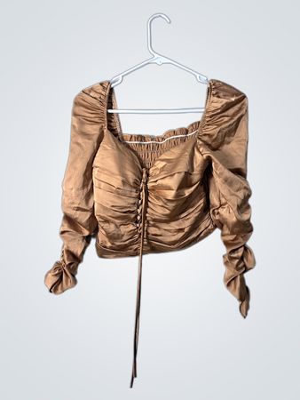 Brown Smocked Top