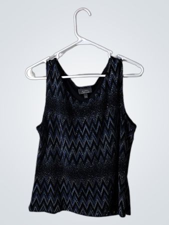 dressbarn Black Zigzag Sleeveless Top