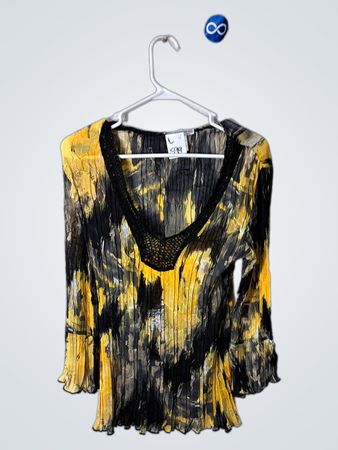 Alberto Makali Yellow Black Blouse