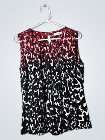 Calvin Klein Leopard Print Sleeveless Top