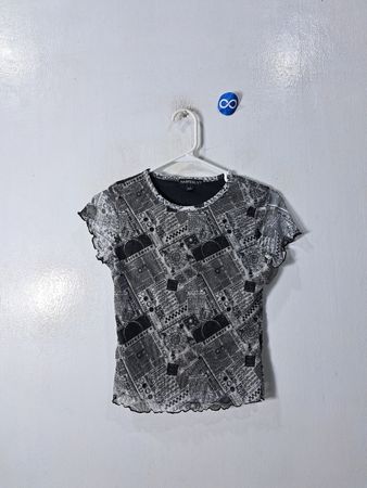 Harper & Ivy Newspaper Print Top