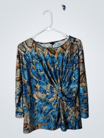 Blue and Brown Snakeskin Top