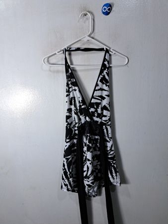 Black and White Tie Dye Halter Top