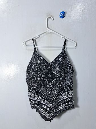 Black and White Paisley Romper