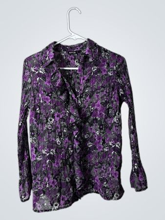 APT.9 Purple Floral Blouse