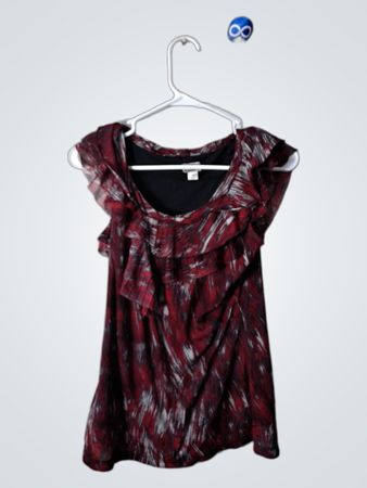 Women's Red and Black Blouse