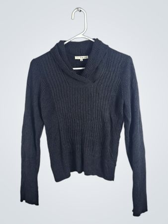 Pria Dark Gray Ribbed Turtleneck Sweater