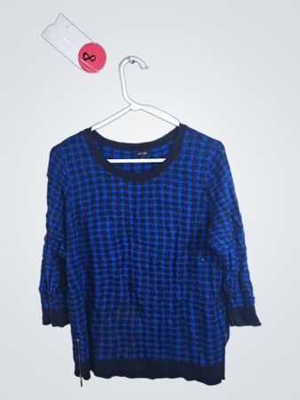 APT.9 Blue and Black Plaid Shirt