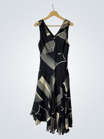 Black and White Geometric Pattern Dress