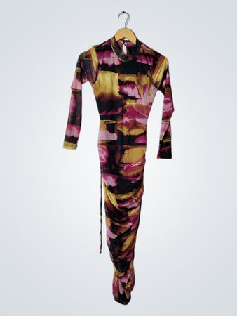 Forever 21 Long Sleeve Printed Wrap Dress