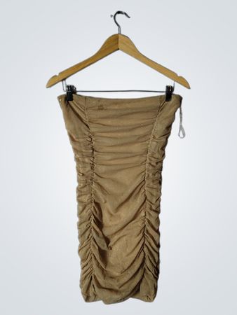 Mistyrose Tan Ruched Dress