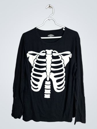 Black Long Sleeve Ribcage Graphic T-Shirt